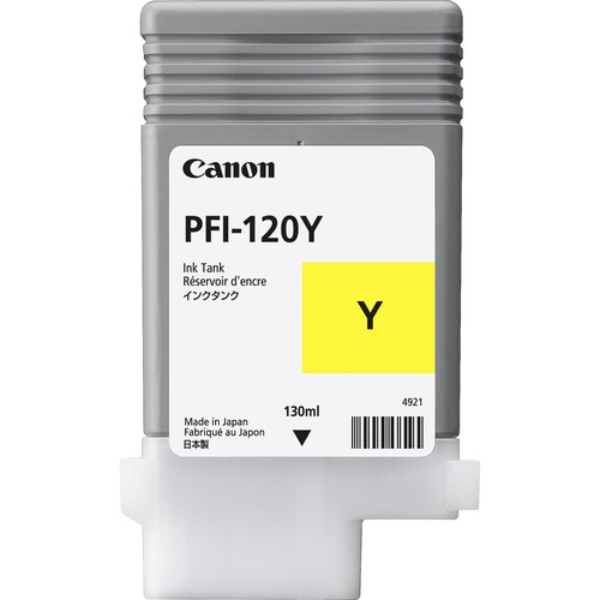 Canon PFI-120Y 130-ml Yellow Ink Cartridge for imagePROGRAF TM-200, TM-250, TM-300, TM-305, TM-350, TM-355, GP-200, GP-300	