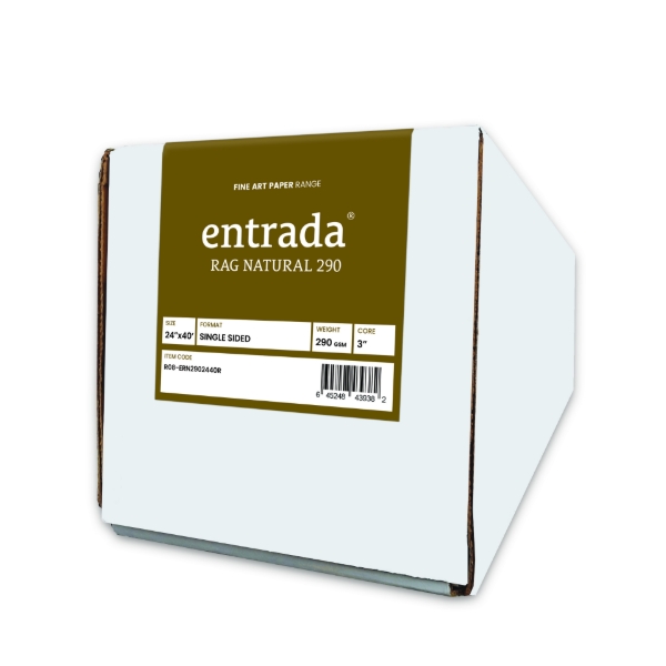Moab Entrada Rag Natural 290gsm 24"x40' Roll 3" Core	