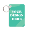 UNISUB Gloss White Aluminum Rectangle Key Chains 2-Sided 1.6" x 2.25" (0.045" thick) - 50 pieces