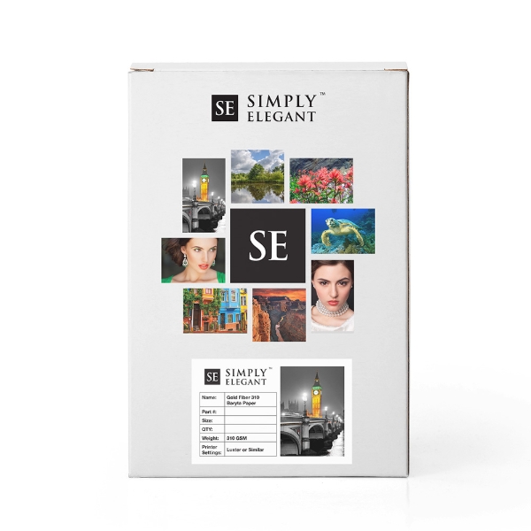 Simply Elegant Gold Fibre 310gsm 13"x19" - 10 Sheets