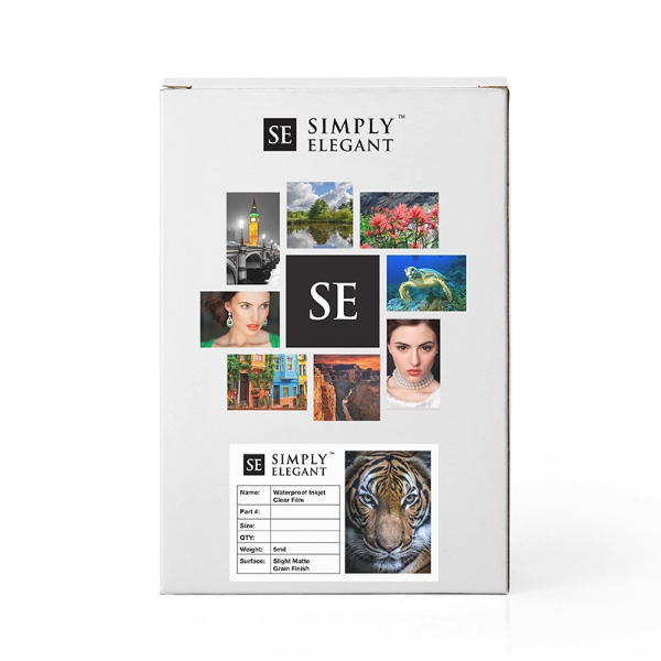 Simply Elegant Waterproof Inkjet Clear Film 5 mil 11"x17" - 100 Sheets	