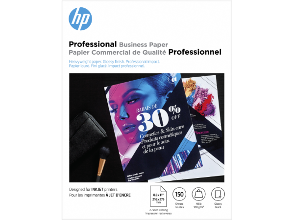HP Professional Business Paper Glossy 48 lb 8.5 x 11 in (216 x 279 mm) - 150 sheets