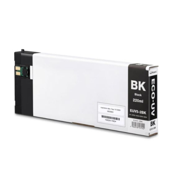 Roland Eco-UV5 Black Ink Cartridge 220ml for BD-8, BD-12