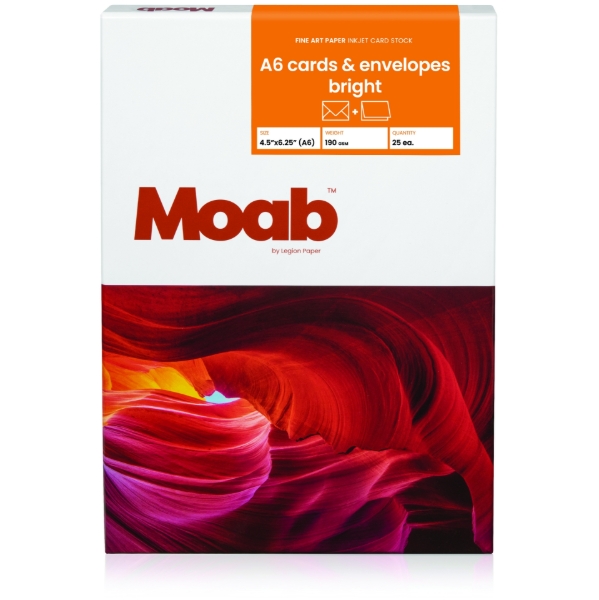 Moab Bright Artist Cards 4.5" x 6.25" A6 (25 cards/25 envelopes)