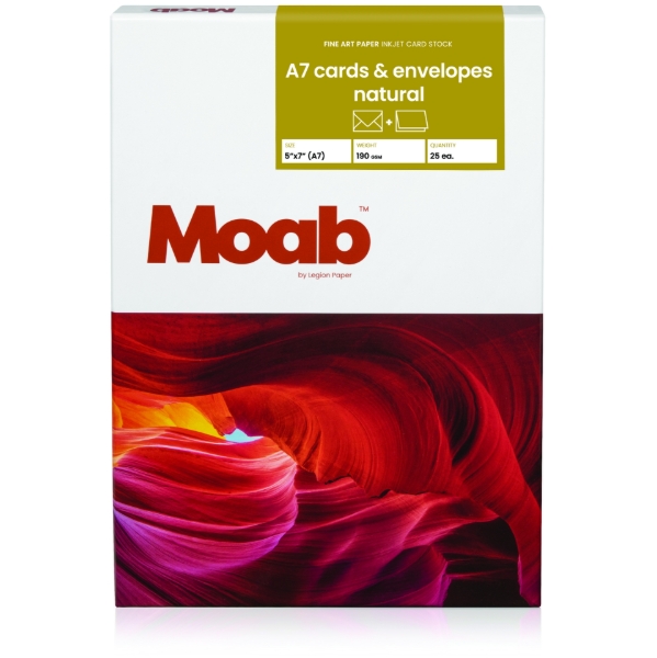 Moab Natural Artist Cards 5" x 7" A7 (25 cards/25 envelopes)