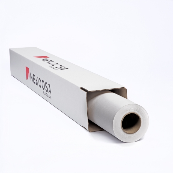 Nekoosa 6mil Embossed White Augusta Wall Graphic with Microsphere Removable Adhesive and 90# Layflat Liner 54"x150' Roll