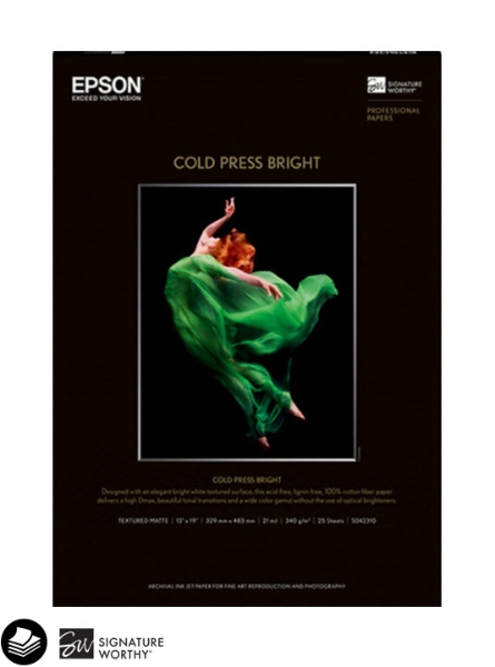 EPSON Cold Press Bright 340gsm 13"x19" 25 Sheets