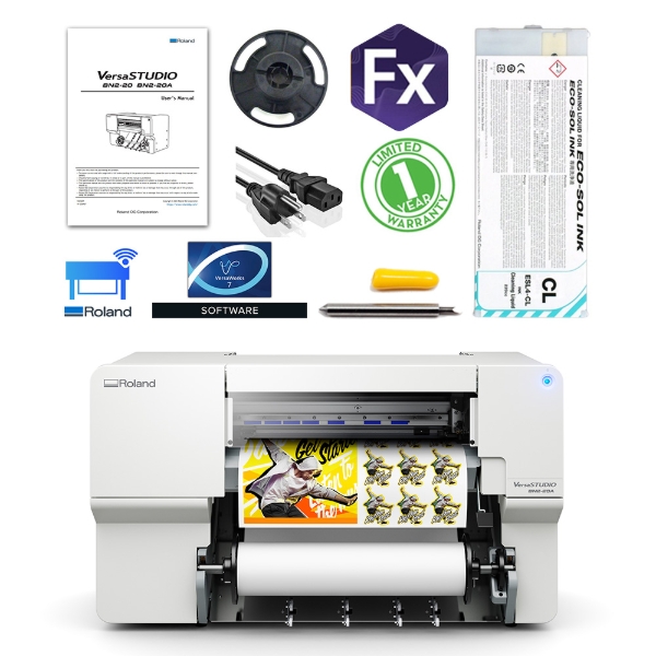 Roland VersaSTUDIO BN2-20A 20" Desktop Eco-Solvent CMYK Printer with Cutter