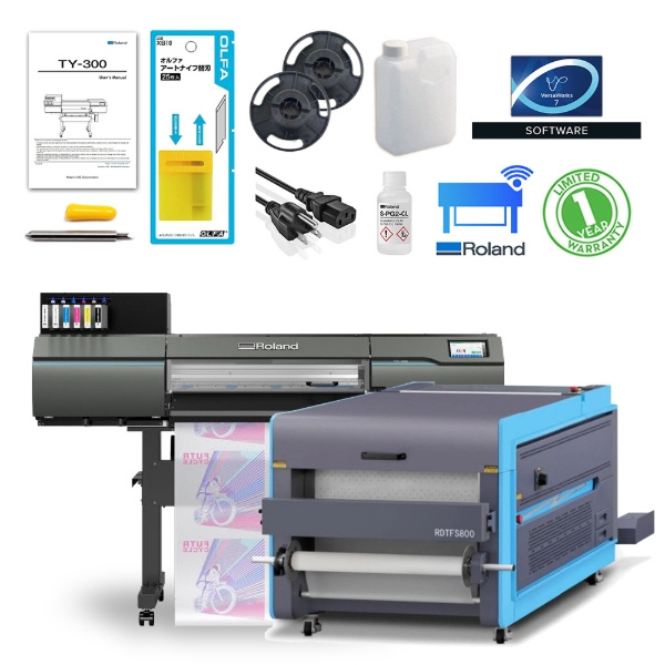 Roland TY-300 30" Direct-to-Film (DTF) Commercial Printer with RDTFS800 Shaker/Oven Combo